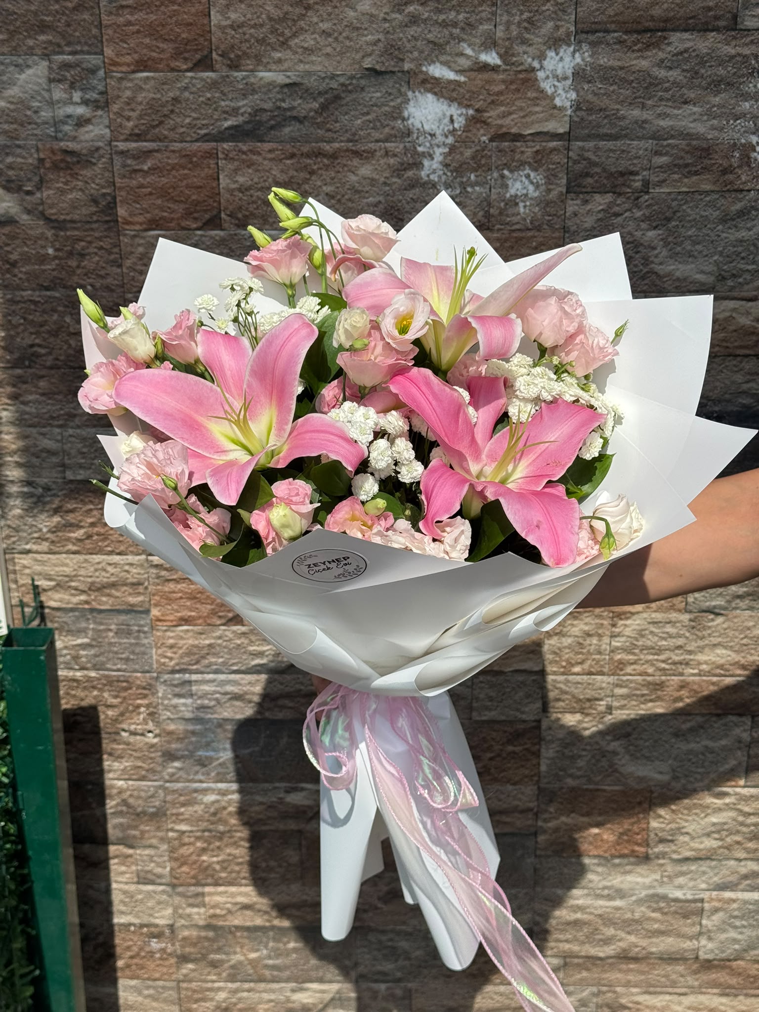 Pembe lilyum Beyaz lisyantus